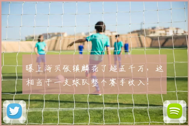 曝上海买张镇麟花了超五千万,这相当于一支球队整个赛季收入!