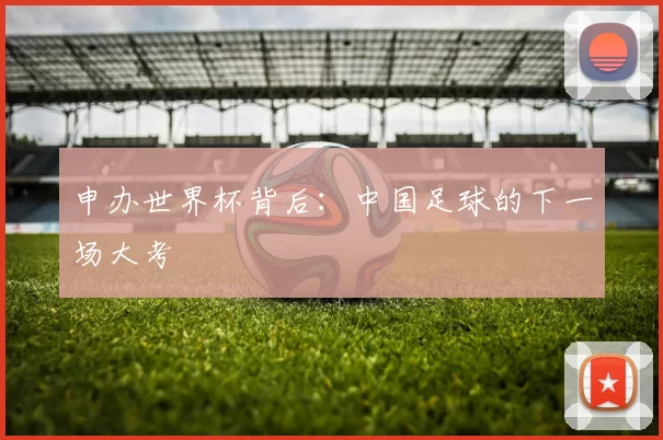 申办世界杯背后：中国足球的下一场大考